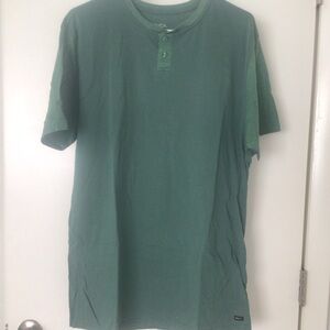 RVCA Men’s Henley T-Shirt • Green • Short Sleeve • Size XL